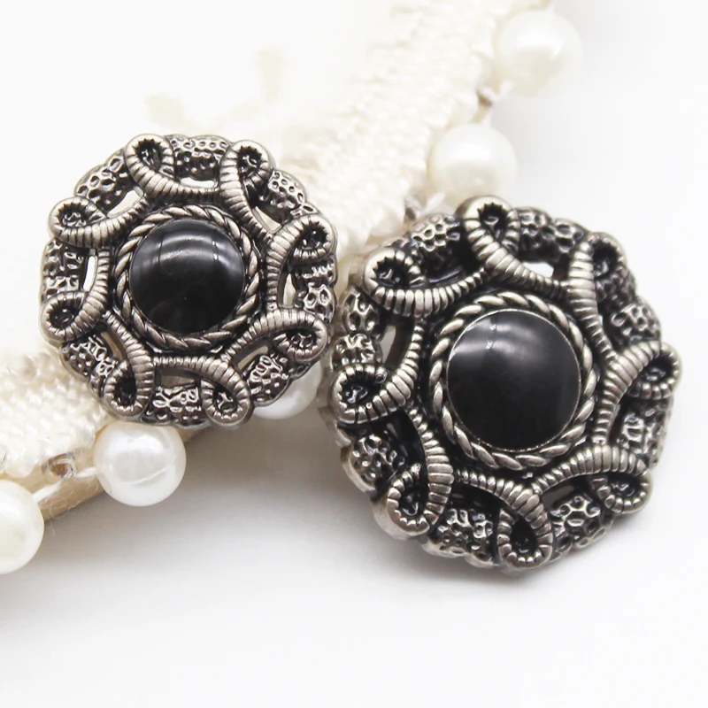 Новинка винтажная серебряная круглая ручная строчка разных размеров Цветочная