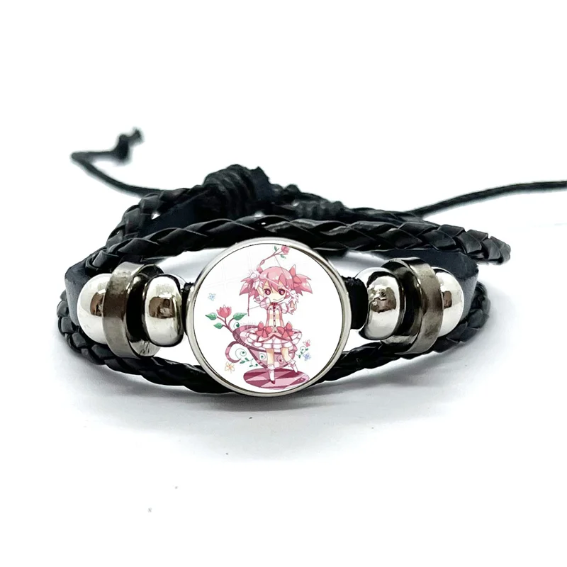 Кожаные браслеты для косплея Puella Magi Madoka Magica многослойные плетеные Kaname украшения