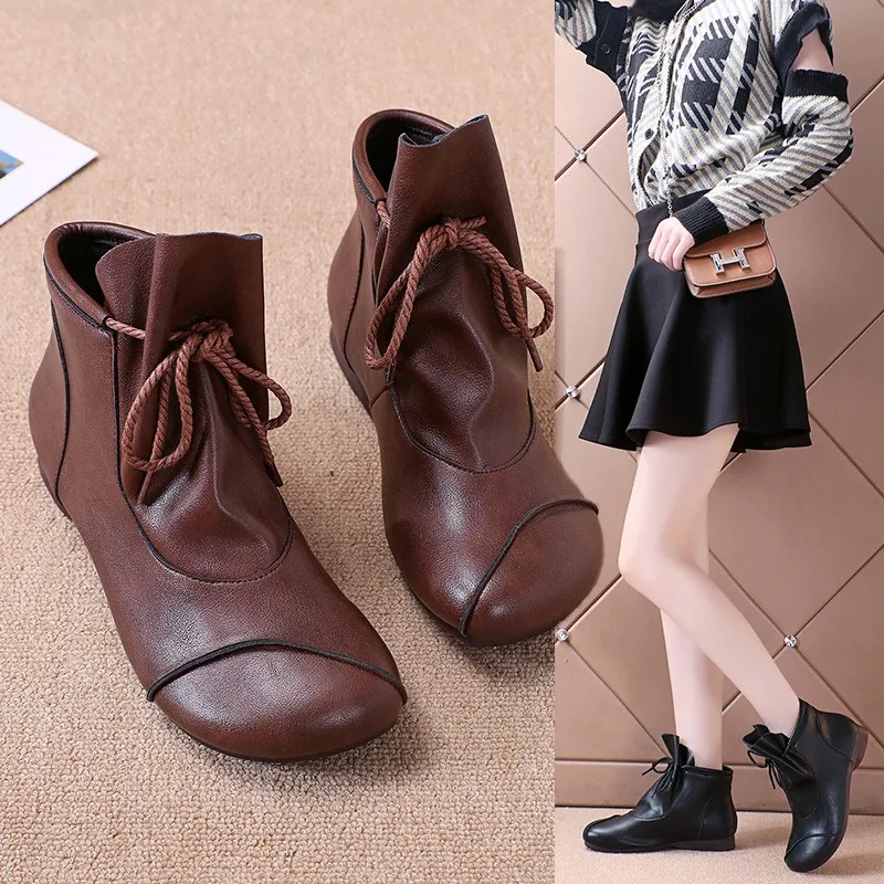 

Женские ботильоны из натуральной кожи, на мягкой подошве, в этническом стиле