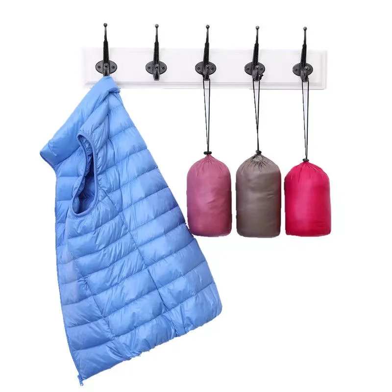 Down Jacket Vest Women's Autumn Winter New Thin Warm Short Stand Collar Slim Zipper Pocket Casual Solid Color Vest Jacket