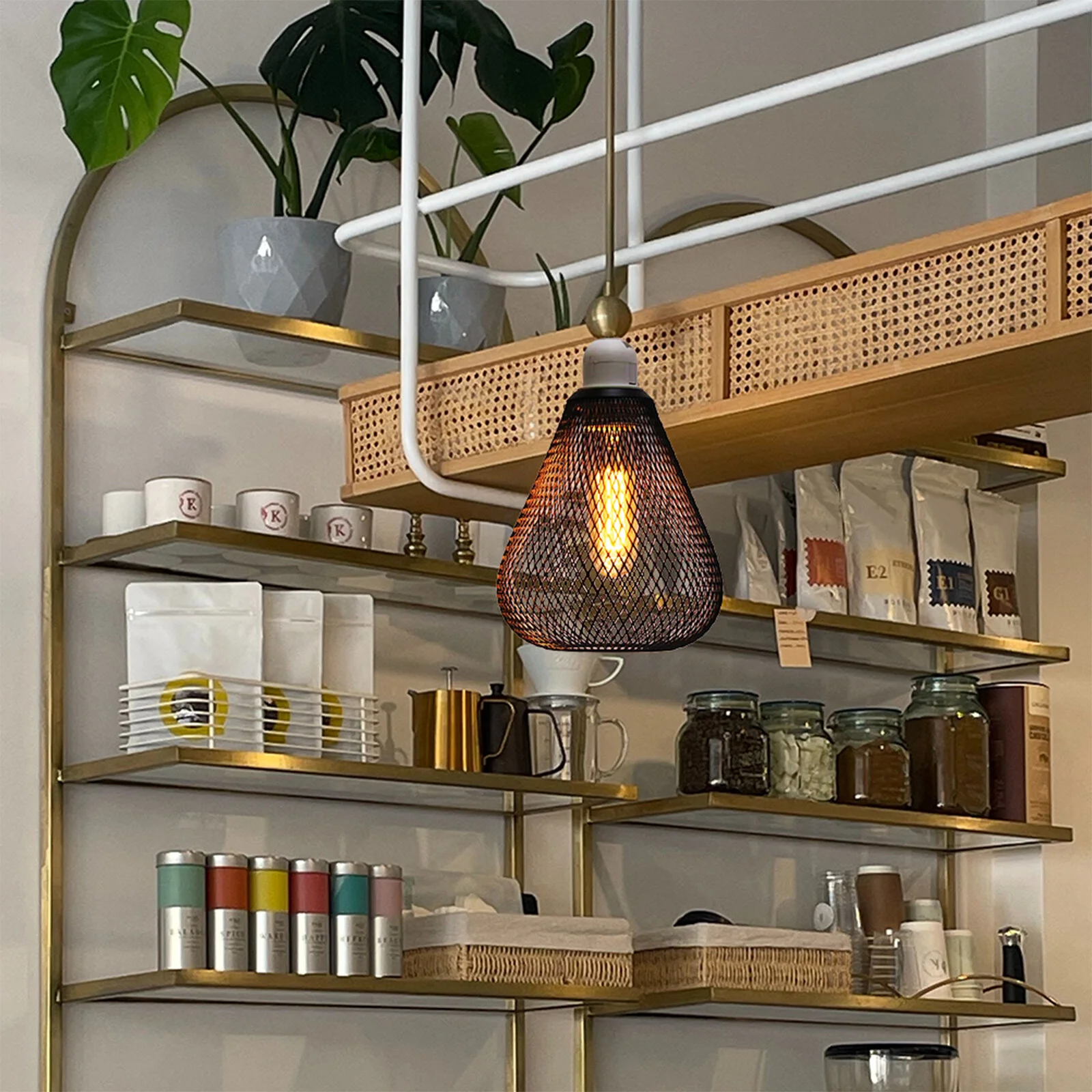 

Metallic Line Light Bulb Cover Lighting Accessories Fixture Pendant Shade Lamp Guard