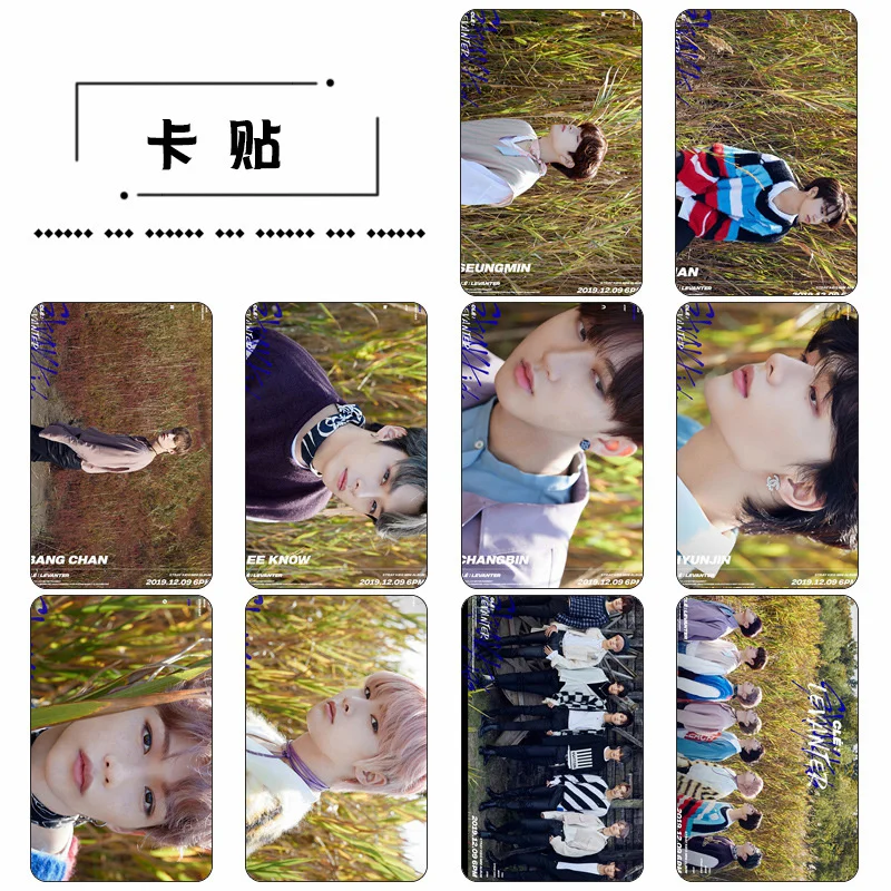 

KPOP New Boys Group Stray Kids Comeback Title Song "Levanter" Cover Crystal Delicate Card Sticker Bus Card ID Sticker Gifts I.N