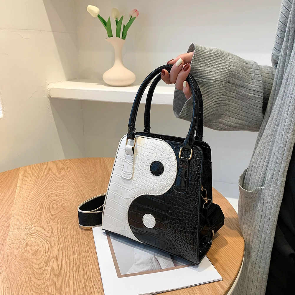 

Alligator Pattern Crossbody For Women Personality Tai Chi Print Hand Bag Soft Pu Leather Shoulder Bag Large Capacity Tote Bags