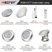 miboxer 9w15w18w rgbcct wall mounted underwater lamp ac12vdc12 24v ip68 underwater 27w par56 led pool light433mhz gateway