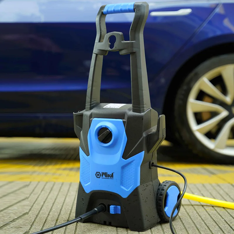 Фото Подходит для бытовой машины для чистки роликов Mingou OEM мощностью 1500 Вт с длинной ручкой, выключением пистолета, портативной мойки автомобилей высокого давления. №4