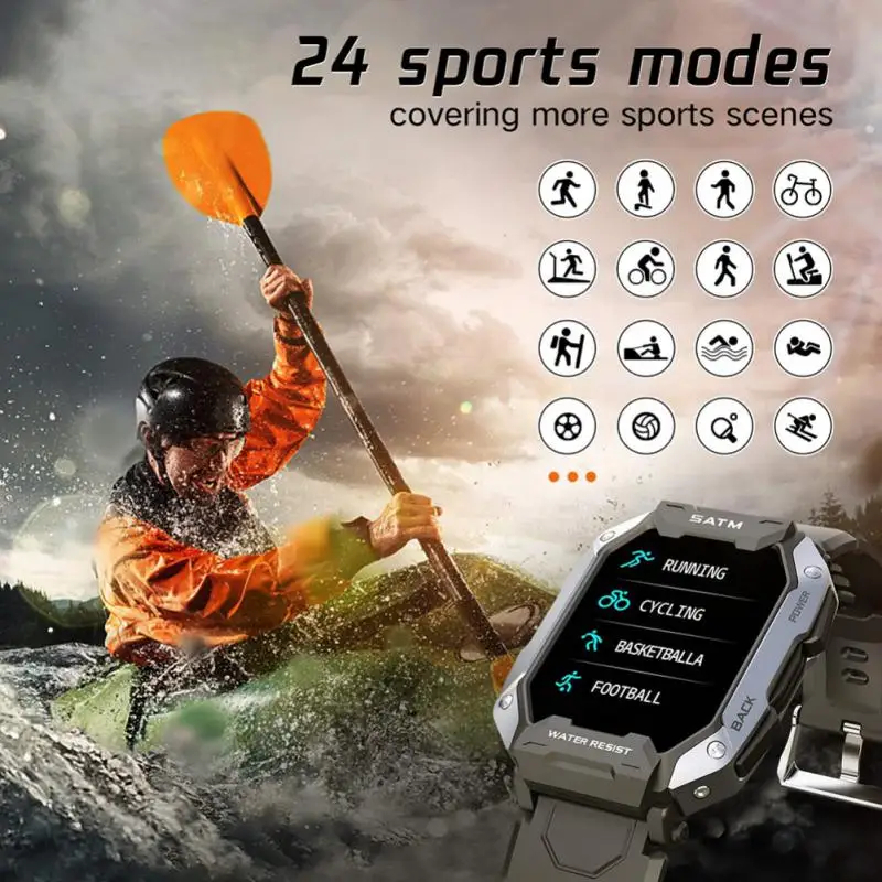

Новинка 2022, мужские Смарт-часы с водозащитой IP68, 5ATM, фитнес-трекер для занятий спортом на открытом воздухе, монитор здоровья, Смарт-часы для Android и IOS