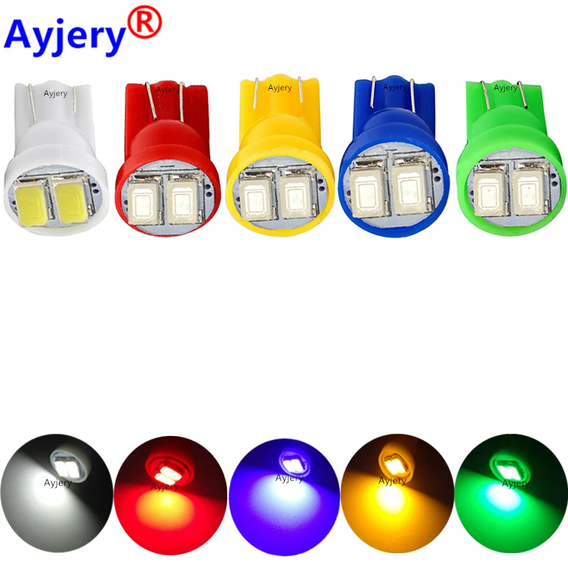 

AYJERY 1000pcs 12V T10 LED Bulb Signal Light Car 5W5 W5W LED 5730 2 SMD 5630 Car Wedge Side Clearance Lamp 194 168 Car Styling