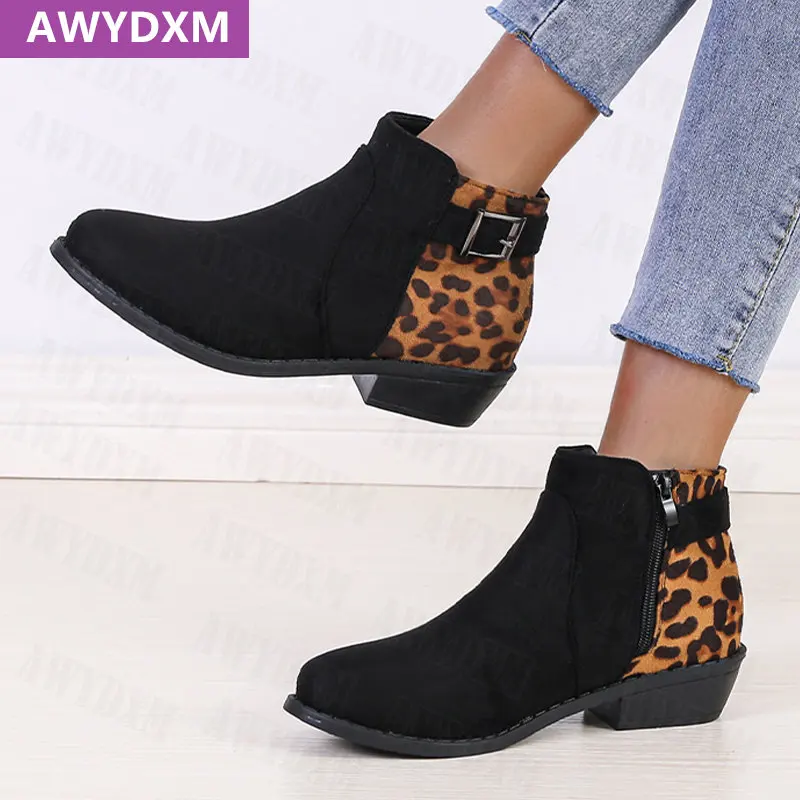 

Женские замшевые ботинки до щиколотки, сезон зима 2022, новые модные дизайнерские ботинки челси Fad Goth, повседневная женская обувь на низком ка...