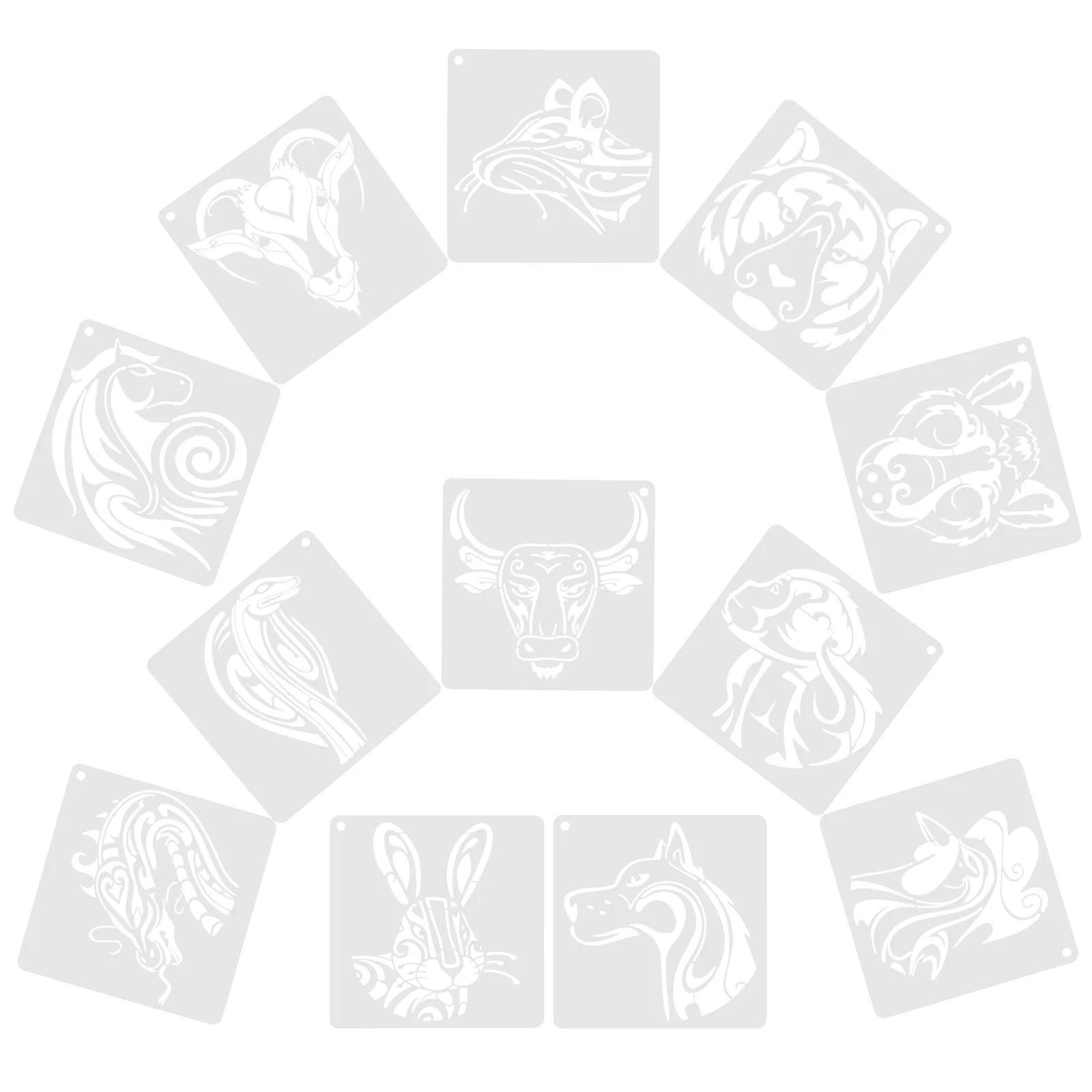 

12 Sheets of Convenient Stencils DIY Animal Stencils Delicate Animal Stencils DIY Accessory