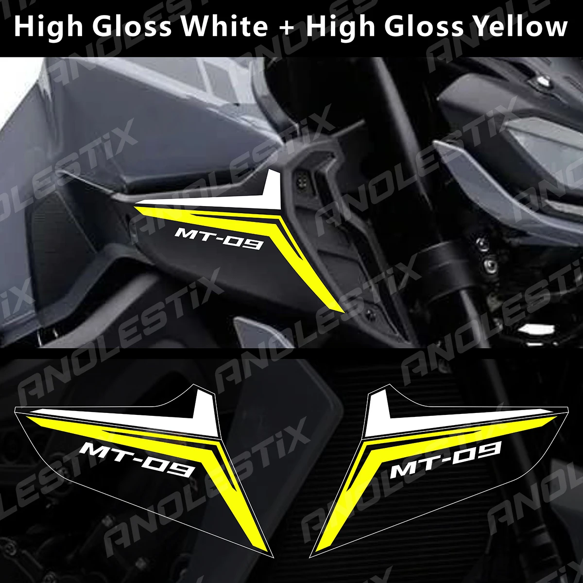 Набор светоотражающих логотипов мотоциклов AnoleStix, эмблема на Впускной воздух, наклейки для YAMAHA MT09 MT-09 SP 2017 2018 2019 2020