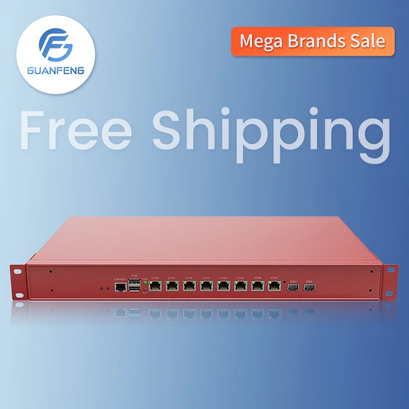 Красный сетевой брандмауэр гигабитный Ethernet 1G Sfp Linux Pfsense Ikuaios стойка для установки
