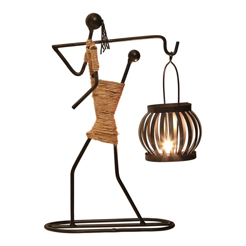 

Home Decor Metal Candle Holder Abstract Character Candlestick Decorative Handmade Decorative Candle Holder Romantic Candlesticks