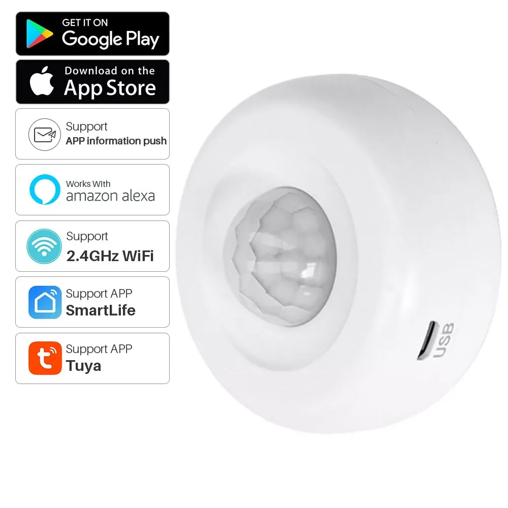 

Смарт-датчик движения Tuya с Wi-Fi и ИК-датчиком движения