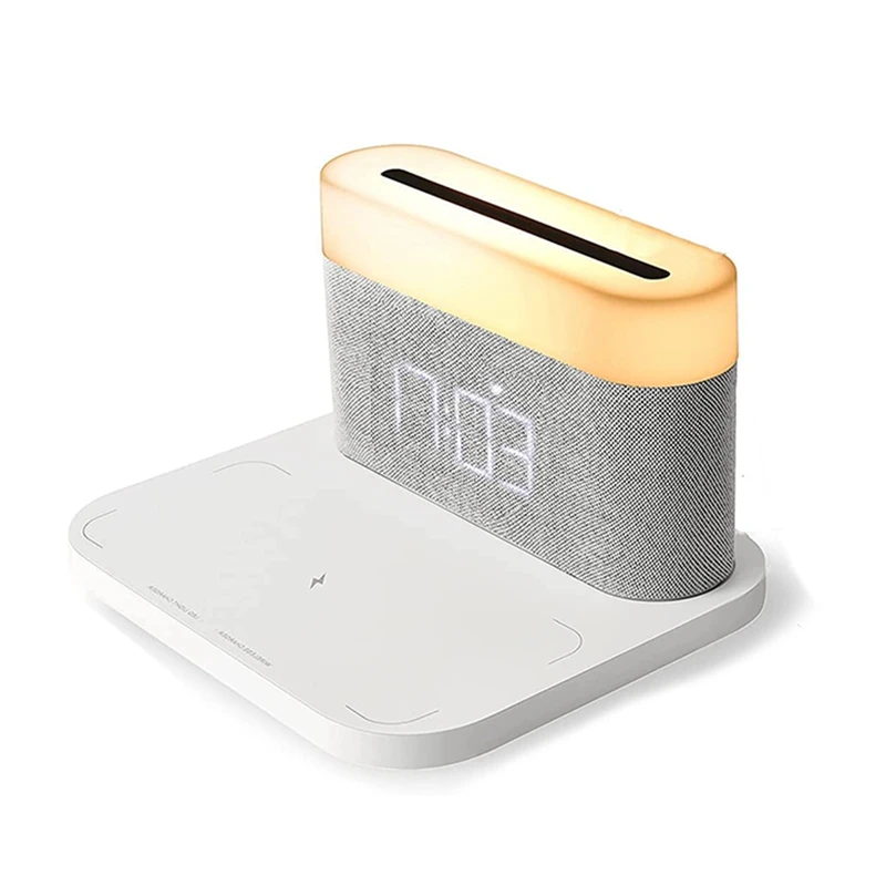 

Multifunctional 10W Qi Wireless Charging Alarm Clock LED Night Light Wireless Charging Adjustable Touch Three Colors