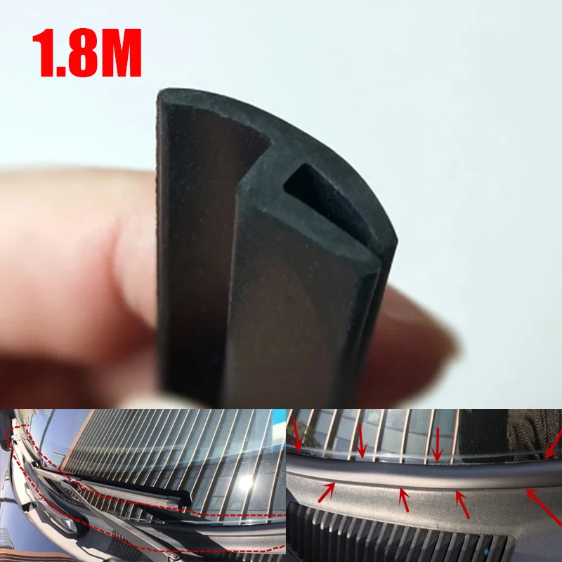 Универсальная модернизированная Двухсторонняя клейкая лента 1,8 м, резиновые герметичные полоски, отделка, Устанавливается под передней панелью стеклоочистителя