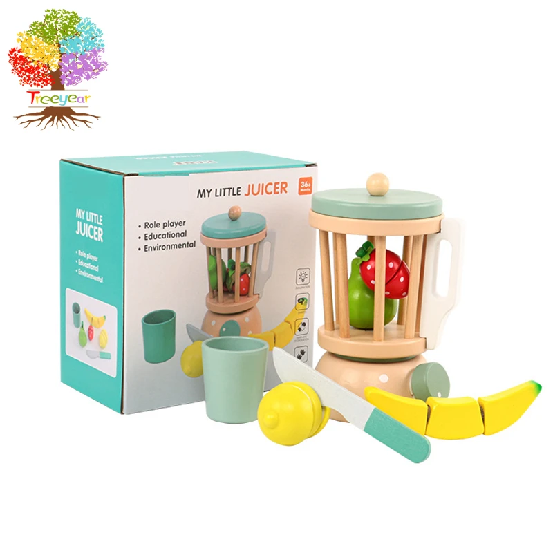 Wooden Smoothie Maker toy - Includes wood Blender, cup, Frui