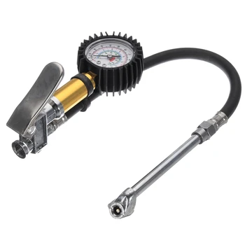 Tyre Air Inflator Dial Pressure Meter Gauge Air Line Tyre Pump Pressure Dual Air ChuckTester for Car Truck Cycles Dinghies 1