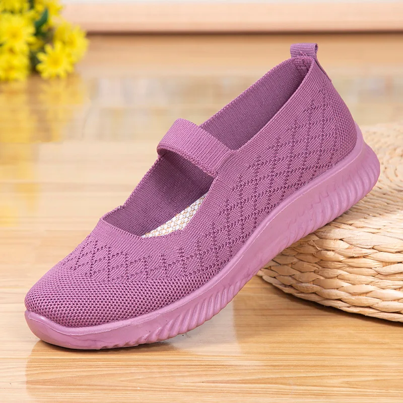 

2022 NEW Flats Women Knit Mesh Sneakers Breathable Summer Shoes Ladies Casual Flat Shoes Comfortable Loafers Casual Shoes