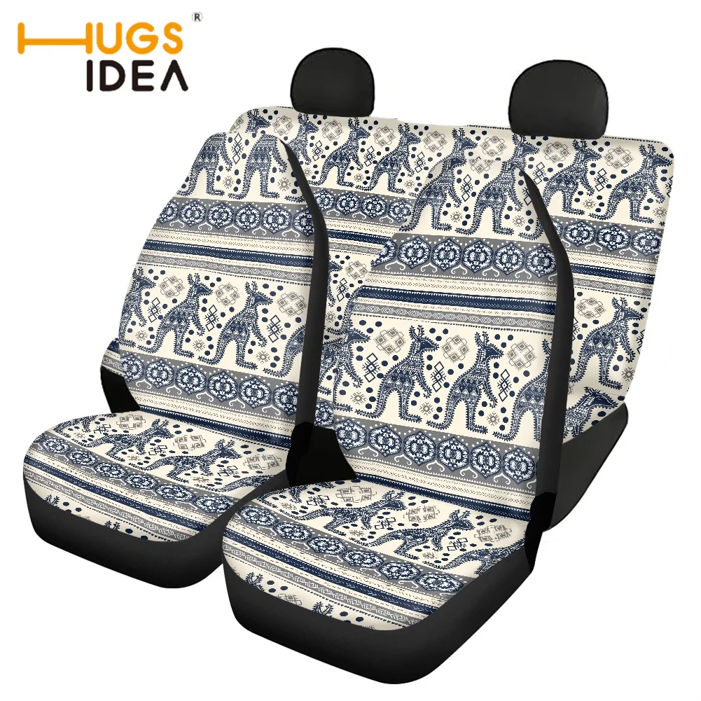 

HUGSIDEA Car Seat Cover Sets for Women Men Full Set African Tribe Kangaroo Seat Protector Fashion Adults Front/Back Seat Covers