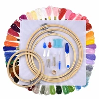 50 skeins embroidery floss cross stitch thread hoop kit with punch stitching knitting diy sewing accessories for women mom