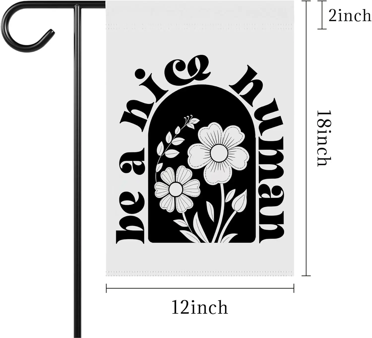LissiArt97 Be A Nice Human Garden Flag - Флаг доброты и двора Флаги позитивности Подарок для друга