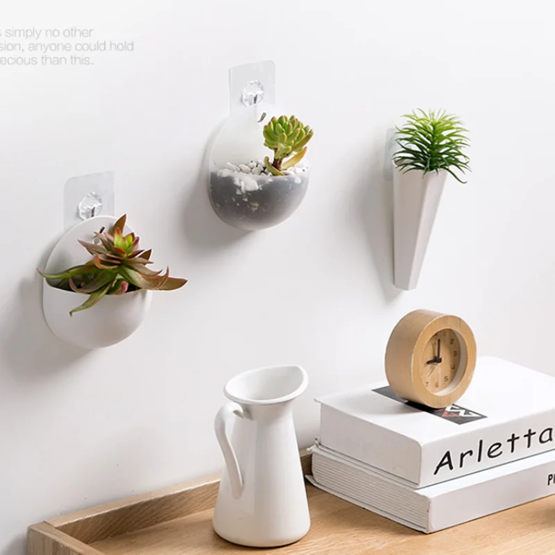 Wall Vase Interior Levitating Artificial Flower Basket Planter Hanging Vases Home Decoration Storage Organizer Pot |