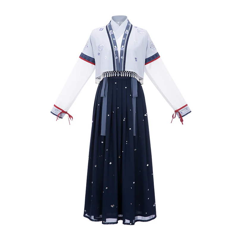 

Chinese Folk Dance Clothes Female Blue Hanfu Suit Han Tang Wei Jin Dynasty Traditional Ancient Women Festival Clothing 2022