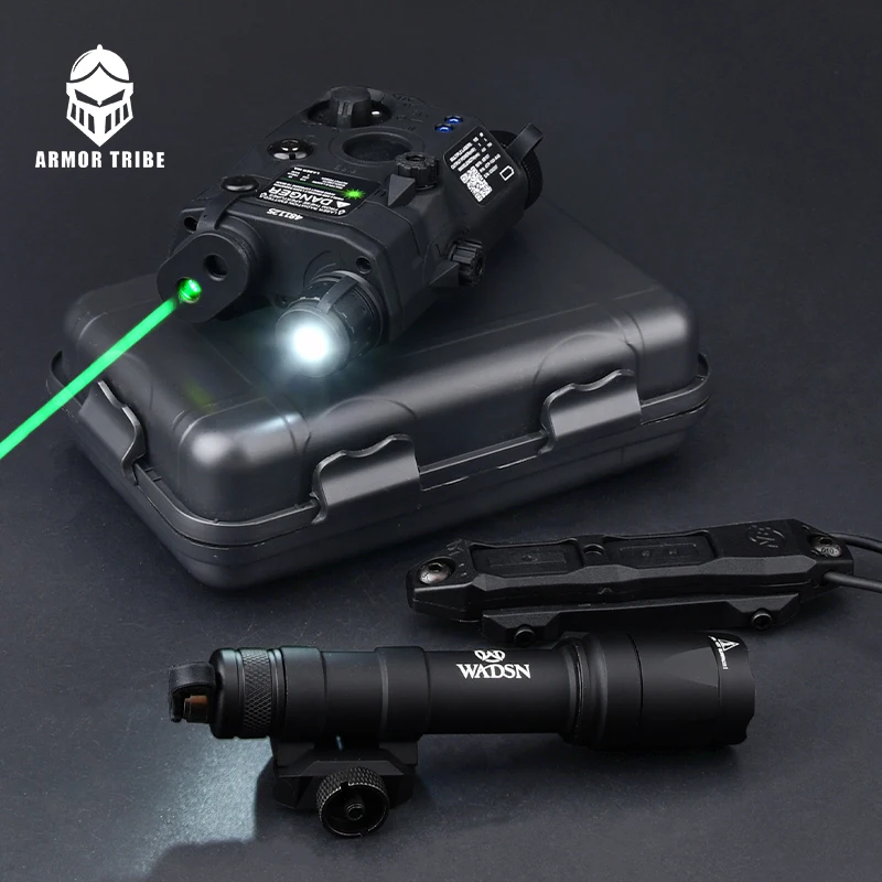 

Tactical Surefir M600C+PEQ-15 Red/Green /Blue IR Laser Airsoft Flashlight Whitelight Pressure Switch Combo SET 20mm Rail SF M600