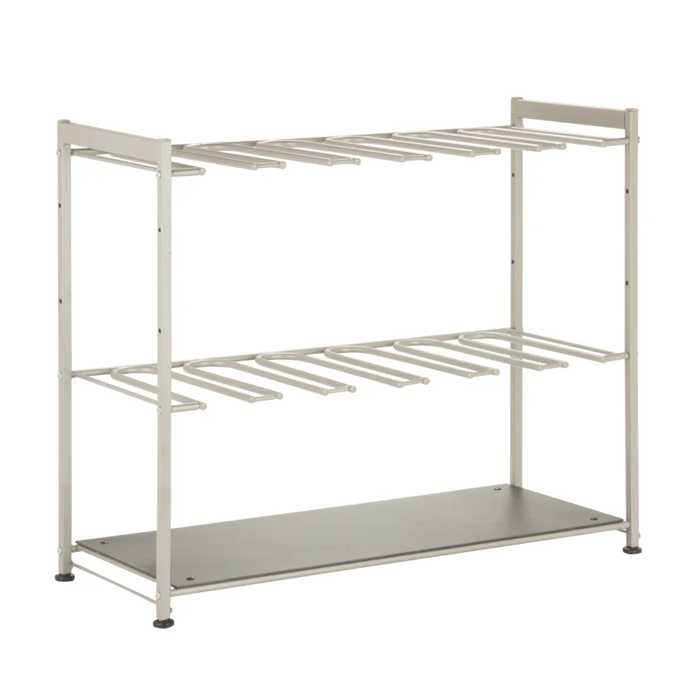 

OIMG 3-Tier 6 Pair Shoe Racks, Steel, Silver