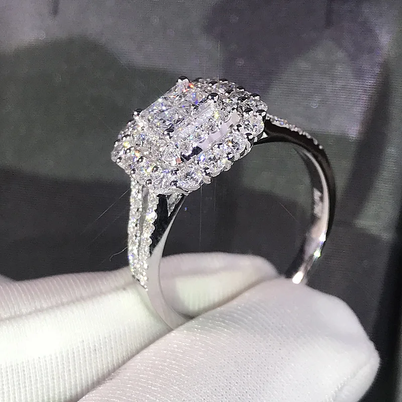 

Fashion Full Bling Iced Out Micro Pave Crystal Zircon Rings For Women Creative Wedding Bridesmaid Jewelryпарные кольца Girl Gift
