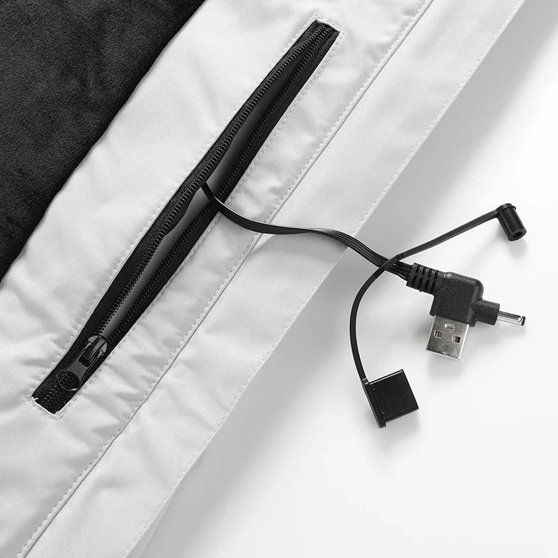 5-зонная куртка с подогревом мужская водонепроницаемая белая мужские теплые