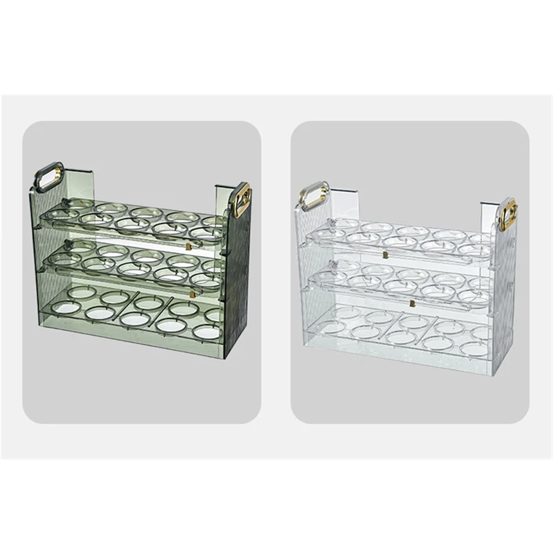 

Egg Box Durable And Convenient Flip Egg Box Easy To Capacity Egg Holder For Refrigerator 3 Layers