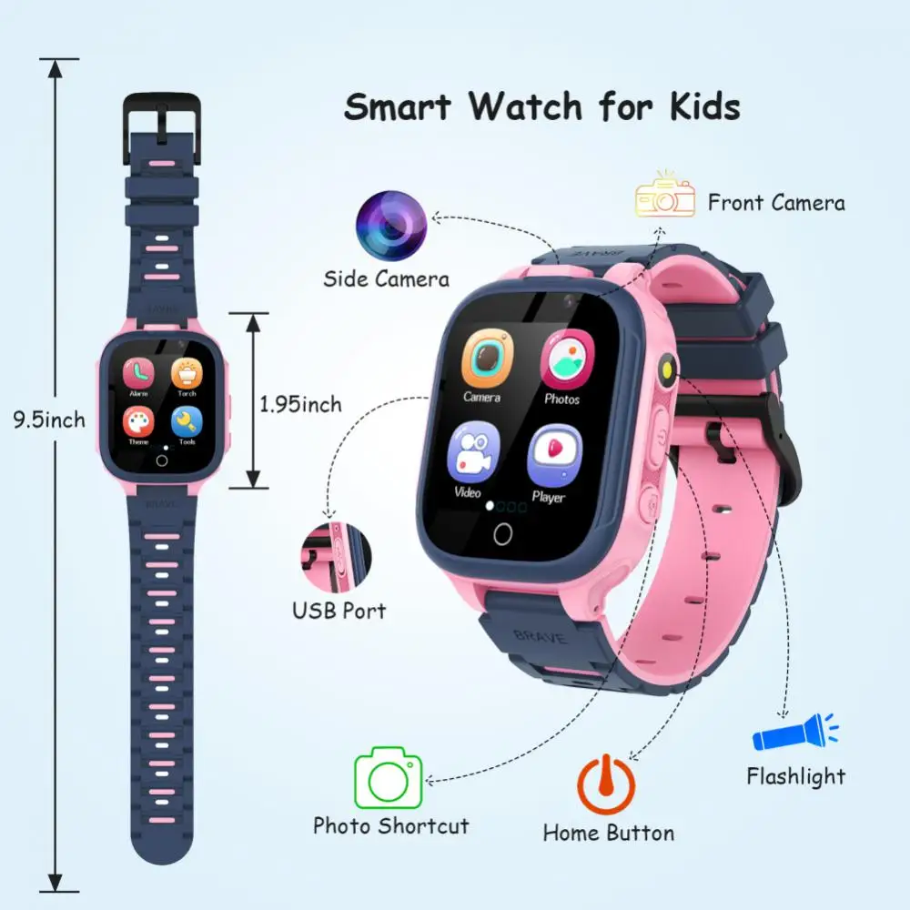 

S23 Smart Watch For Kids Full Touch Video Call Phone Watch With Dual Cameras Children Location Tracker Watch Gift For Kid New