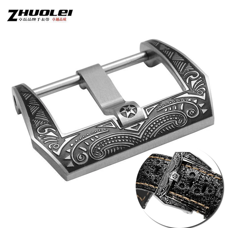 

For Panerai Retro Stainless Steel Watch Buckle 20 22 24mm Black solid Metal Brushed WatchBand Strap Clasp Accessories Tools Free