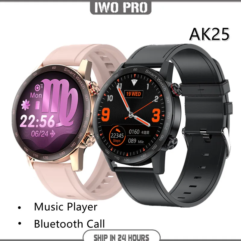 

IWO PRO 2021 AK25 Women Smart Watch Man Clock Bluetooth Call MP3 Player 1.28 Inch HD Full Touch IP68 Waterproof Fitness Tracker