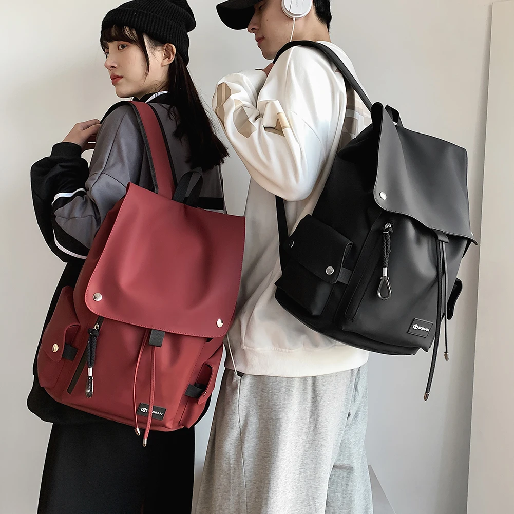 

Модные повседневные Рюкзаки, рюкзаки для спорта на открытом воздухе, рюкзаки из ткани Оксфорд для колледжа, рюкзак на шнурке с отделением для ноутбука для женщин и мужчин