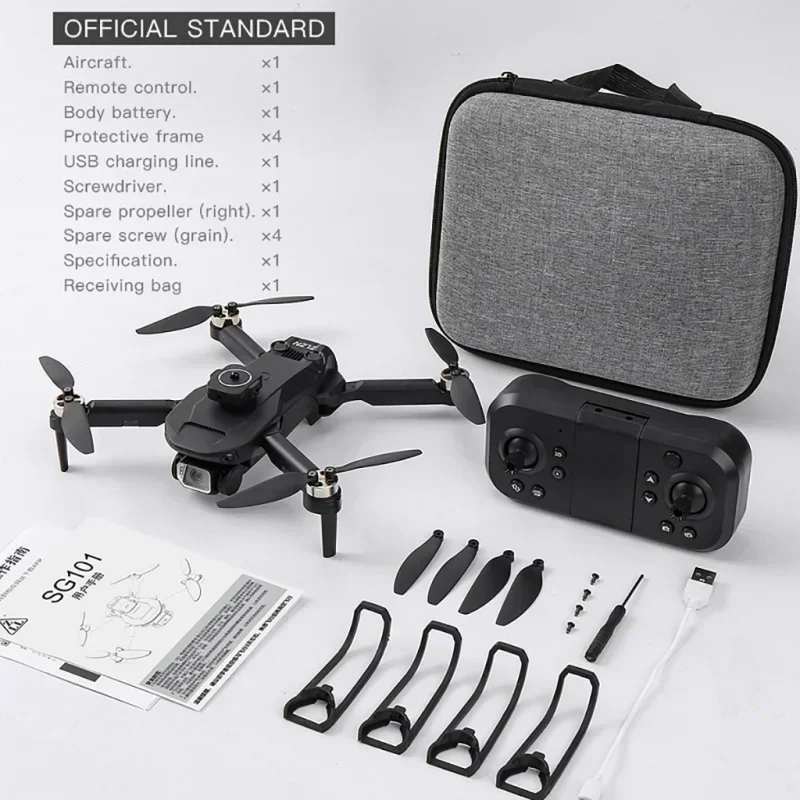 

HJ Obstacle Avoidance Quadcopter Helicopter Kid Toy Gift SG101 Pro RC Drone Brushless Motor 1080P 4K Camera DronToy
