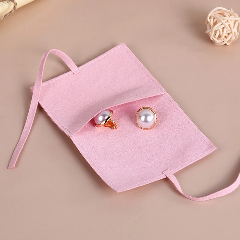 

Folded Microfiber Velvet Small Gift Bags Jewelry Wedding Earrings Necklace Bags Microfiber Velvet Jewellery Bag