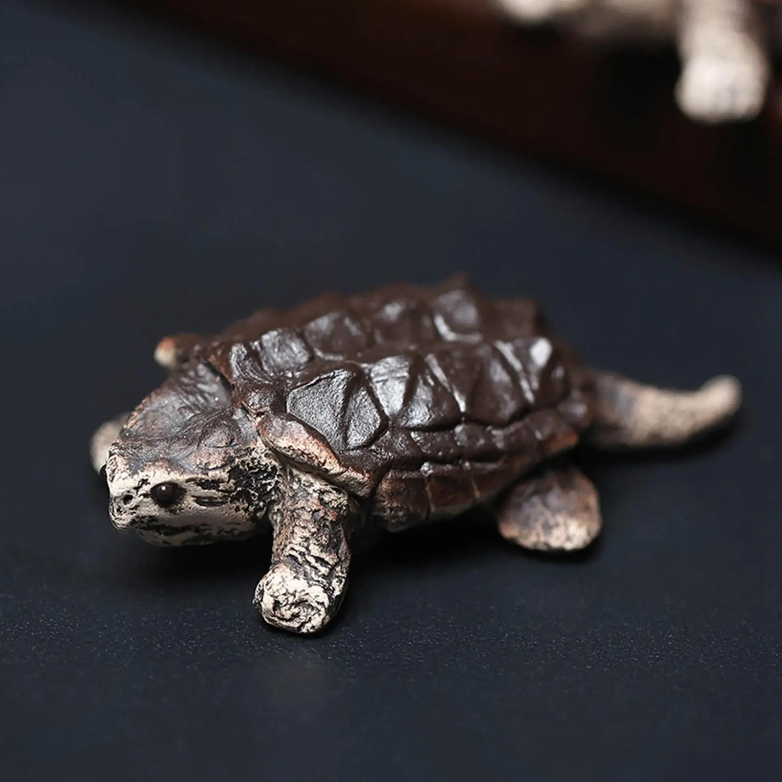 

Snapping Turtle Figurine Statue Tea Pet Sculpture Ornament Decorative Tea Lovers Gift for Table Bedroom Tea Room Office Decor