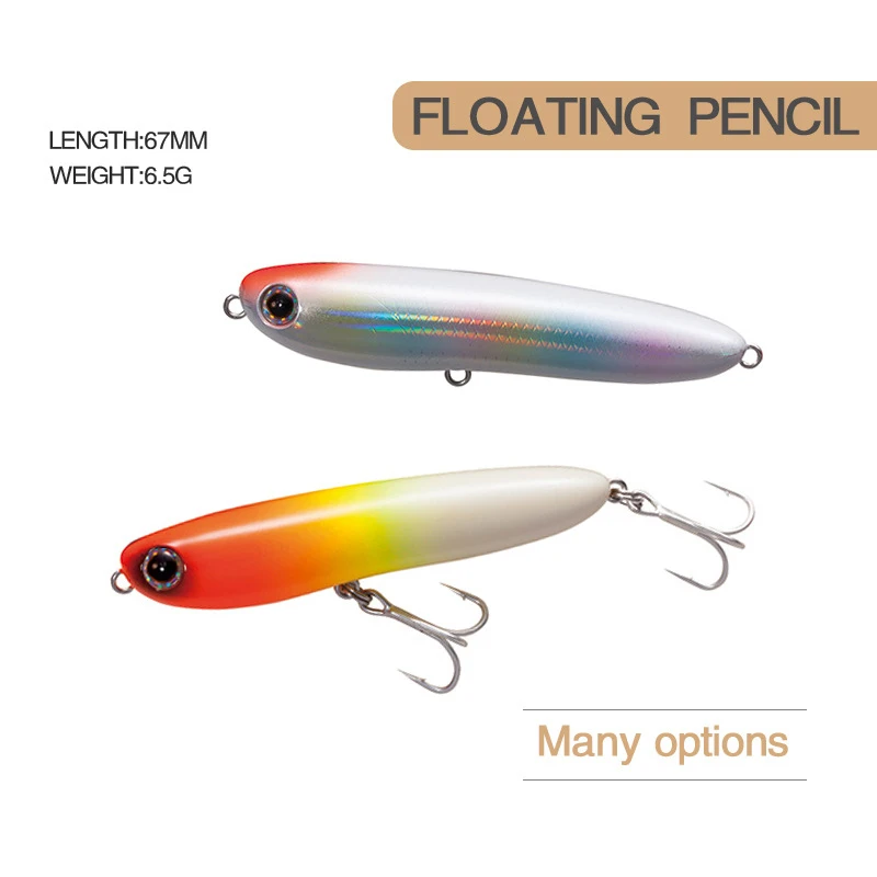 

TheKuai 1Pcs Pencil Fishing Lure 67mm 6.5g Crankbait Fishing Bass Pike Bait Wobblers Carp Fishing Lures Artificial Baits Tackles