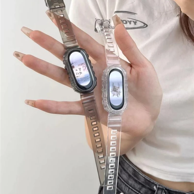 Transparent Silicone Strap For Mi band 8 Sport Bracelet Replacement Watchband For Xiaomi Mi band 8 Correa Strap Women Men Belt