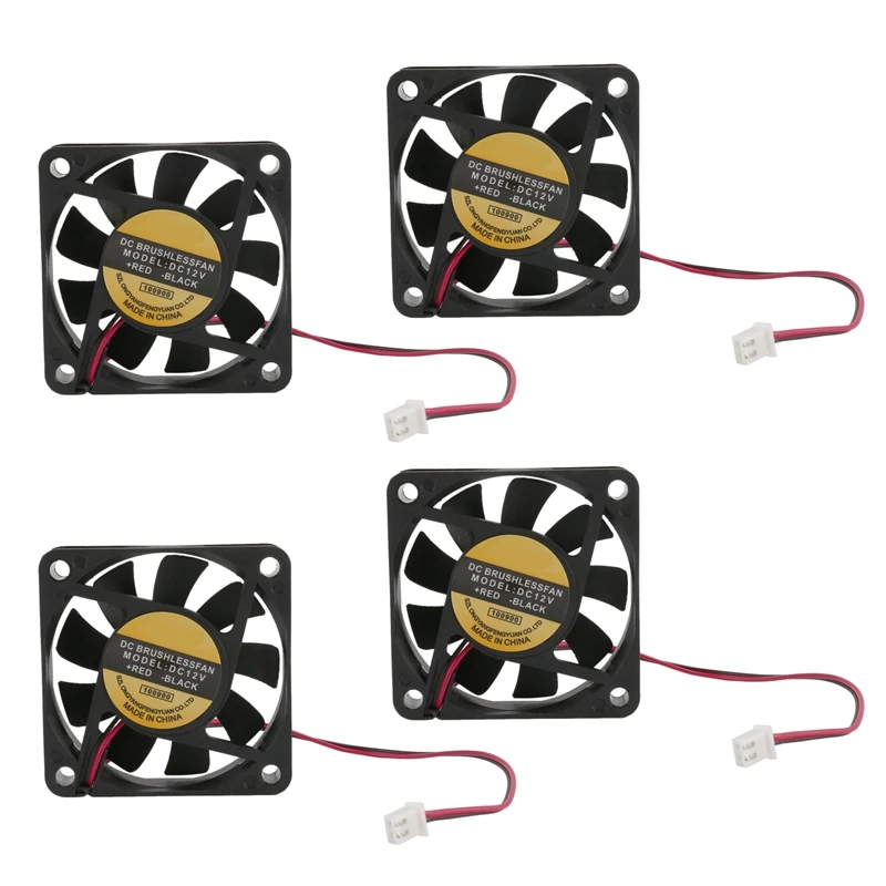 

4X DC 12V 2Pins Cooling Fan 60Mm X 15Mm For PC Computer Case CPU Cooler