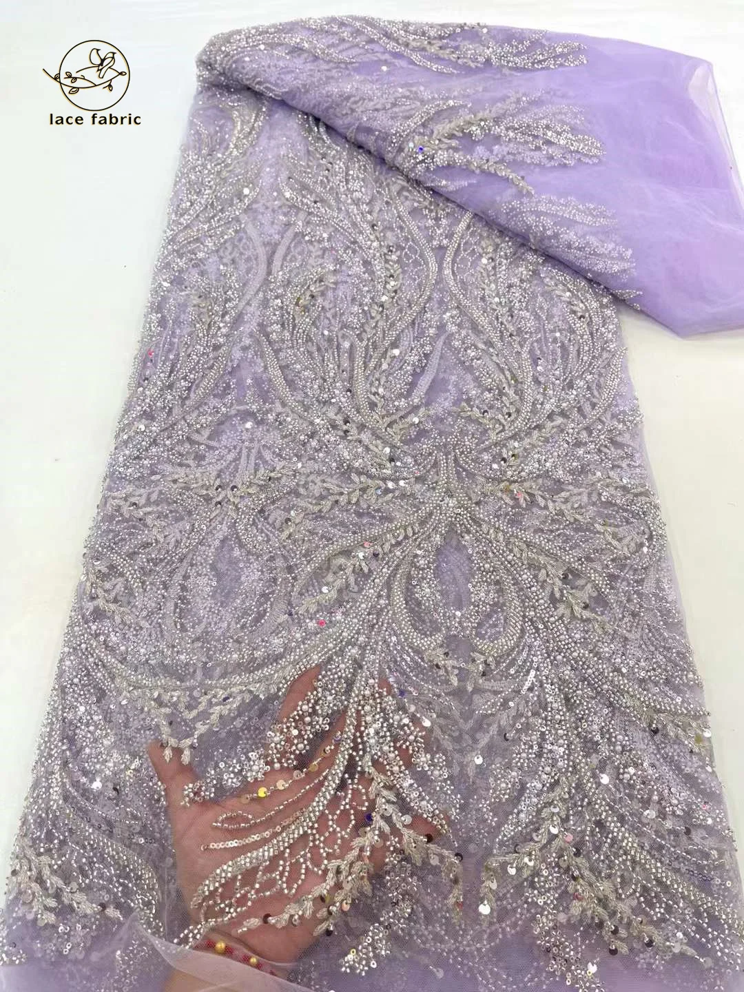 Модное плотное Африканское кружево с бусинами высококачественные нигерийские