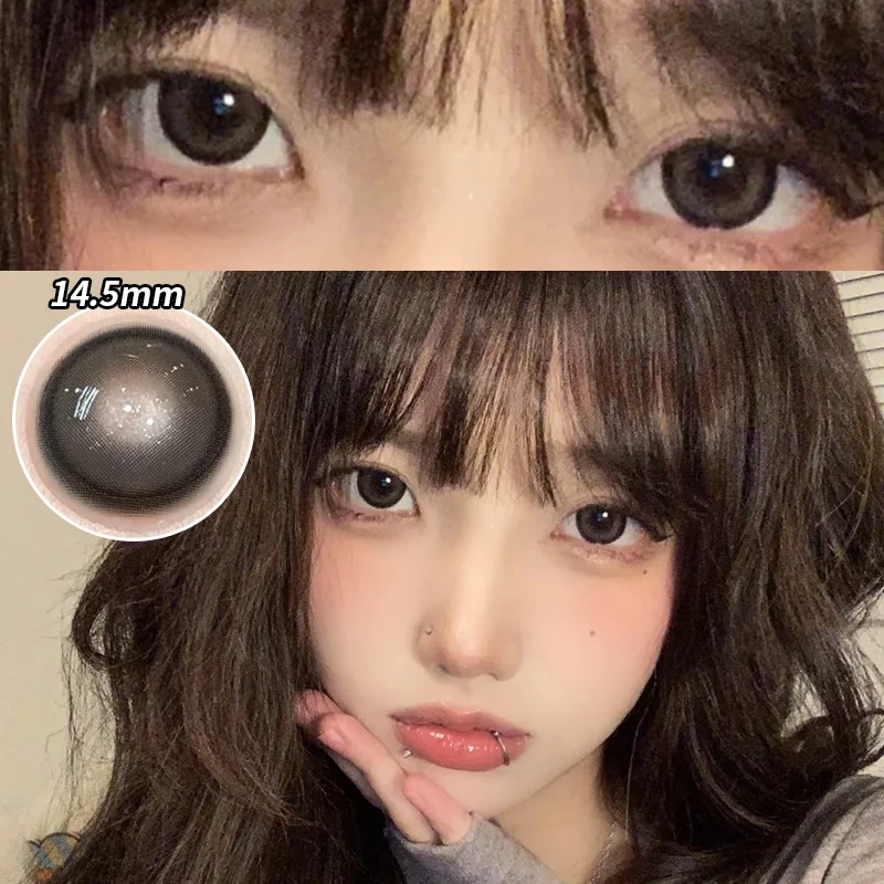 

Black Pearl Solid Color Glasses For Girls Eye Care Natural Eye Makeup Daily Myopia Contact Lenses Of Colored Lenses
