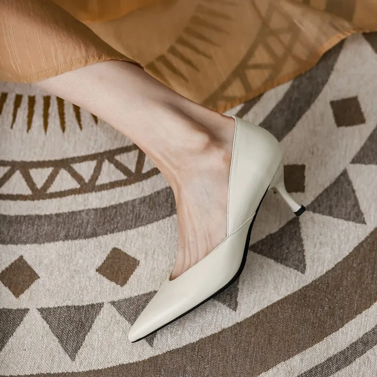 

Женские туфли-лодочки из натуральной кожи, на высоком каблуке