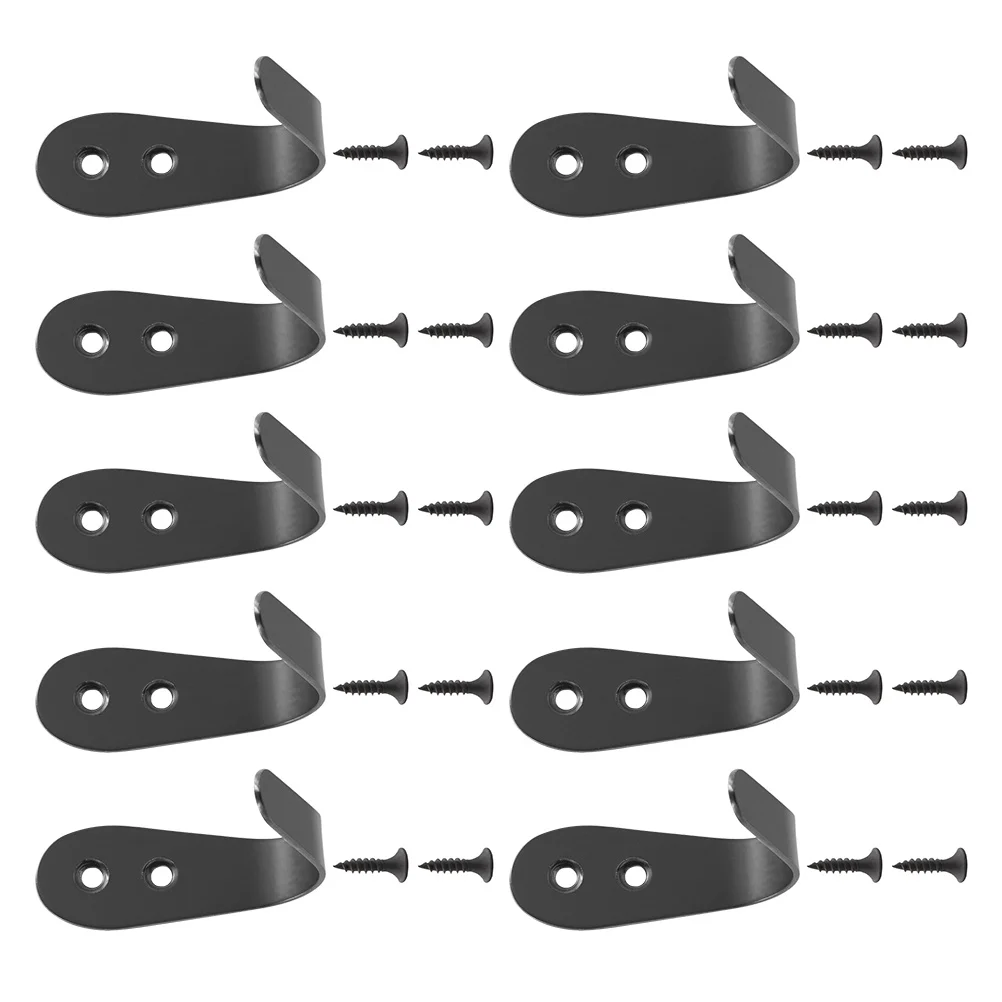 

10 Pcs Clothes Hooks Stainless Hat Hook Closet Classic Hook Wall Clothes Holder