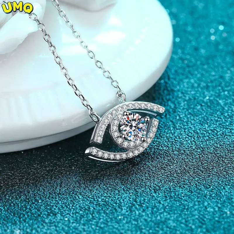

Evil Eye Moissanite Pendant Necklace d Color Ideal Cut Diamond Necklace for Women 925 Sterling Silver Greek Protection Jewelry