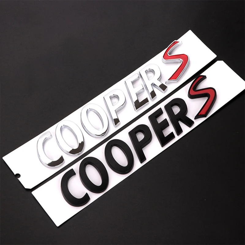 Черные хромированные 3d-буквы для багажника автомобиля эмблема логотип Cooper s
