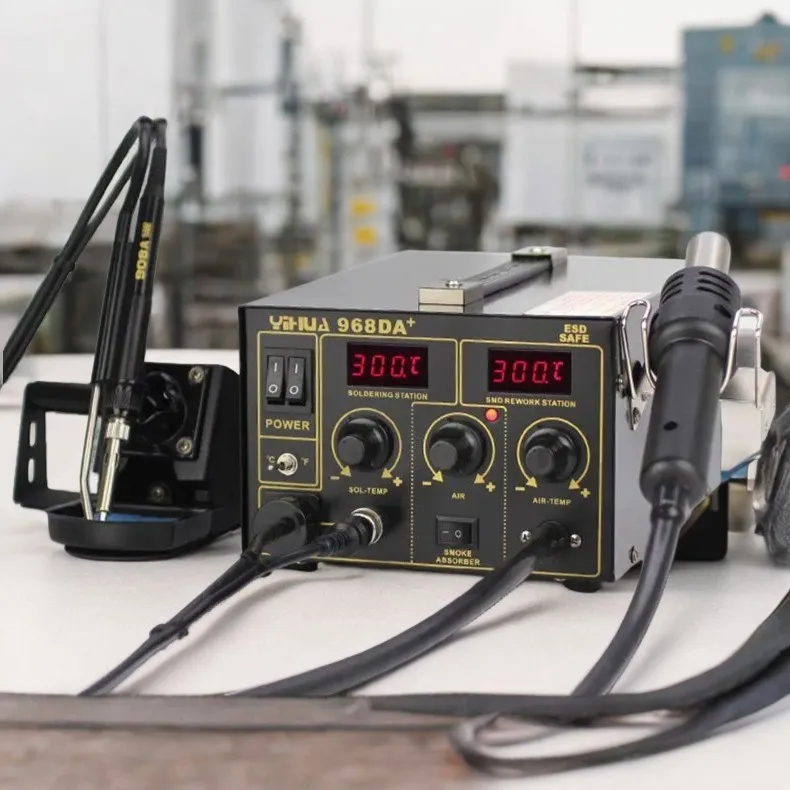 YIHUA 968DA + электронный продукт с горячим воздухом сварочная оловянная ручка