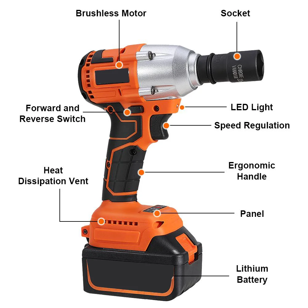 Бесщеточный беспроводной электрический ключ PW3 ударный гайковерт 3000 Нм макс. BPM А